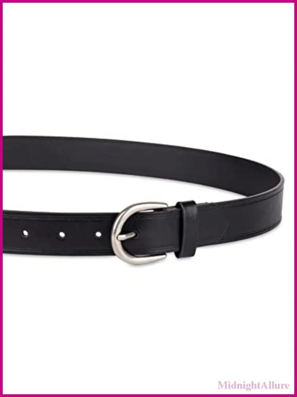 Women's Raw Edge Jeans Belt Wide Waist Strap Rounded Buckle
